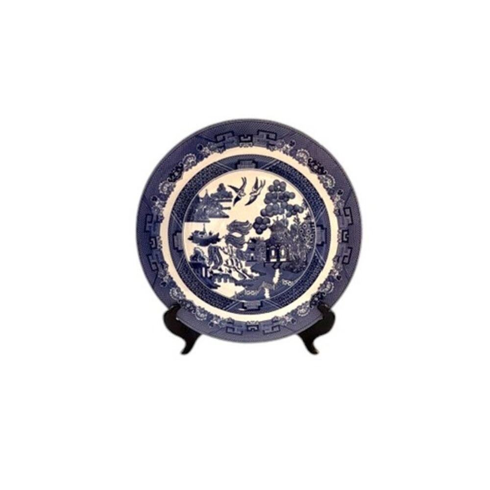Johnson Bros Willow Blue Willow Dinner Plate England Blue White Transferware 10"